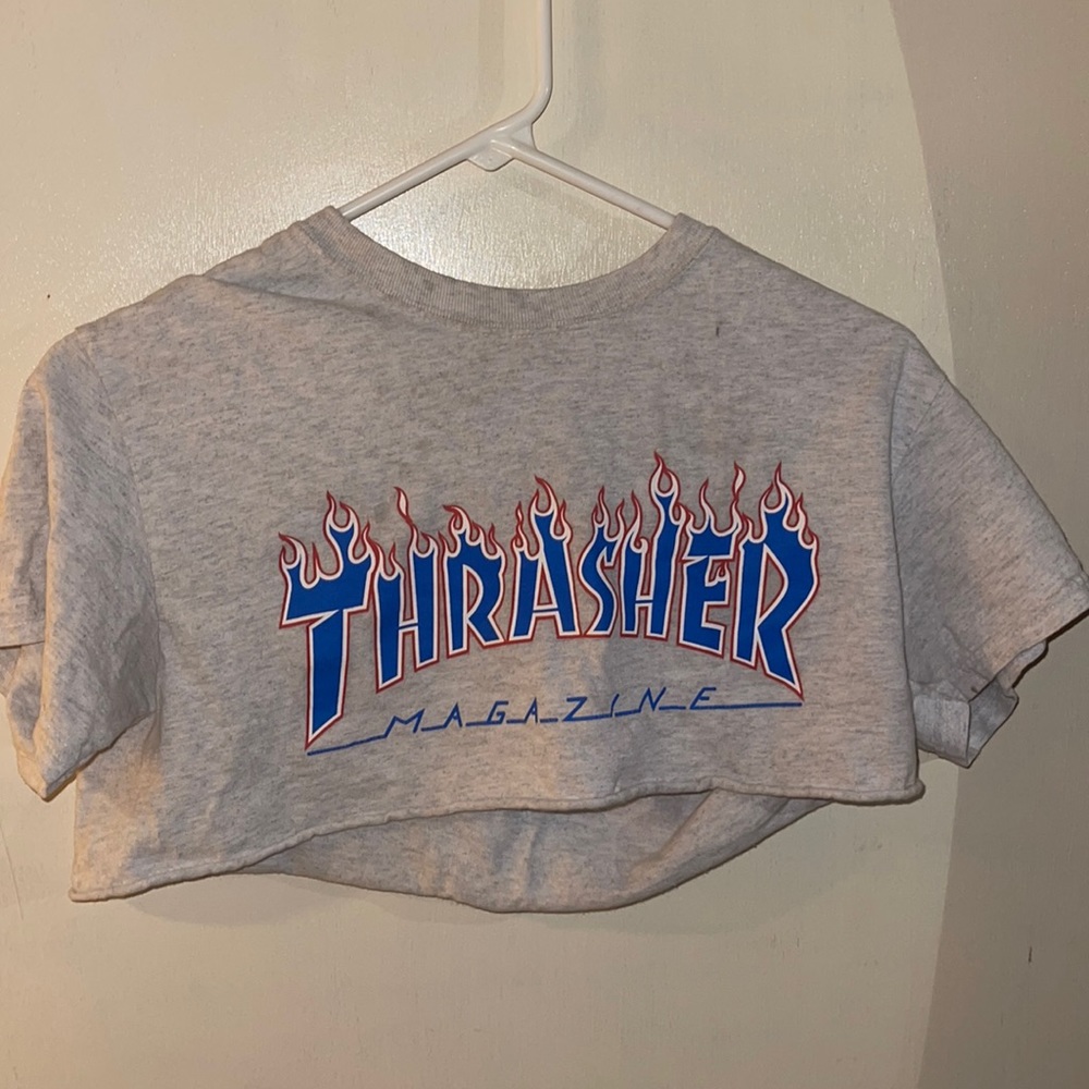 Thrasher Crop top, Grey, Small